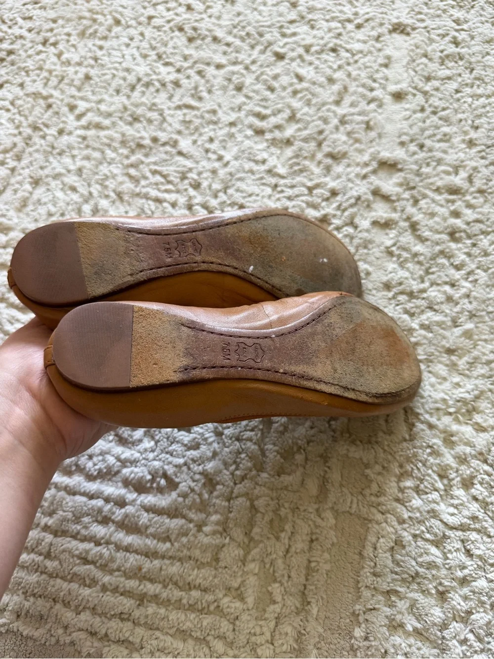 Tory Burch Caroline ballet flats tan leather